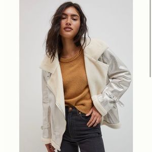 Hutch Cream and Silver Teddy Jacket